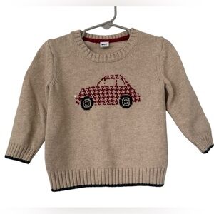 JANIE and JACK Houndstooth Car Knit Sweater 12-18 months